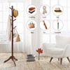 S AFSTAR 8-Hook Coat Rack Freestanding, Wood Coat Tree With