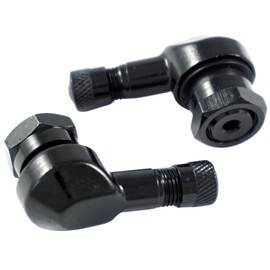 Felgenfactory 2x Motorcycle Aluminium Angle Valve Black 11.3 mm Valves Angle Valve
