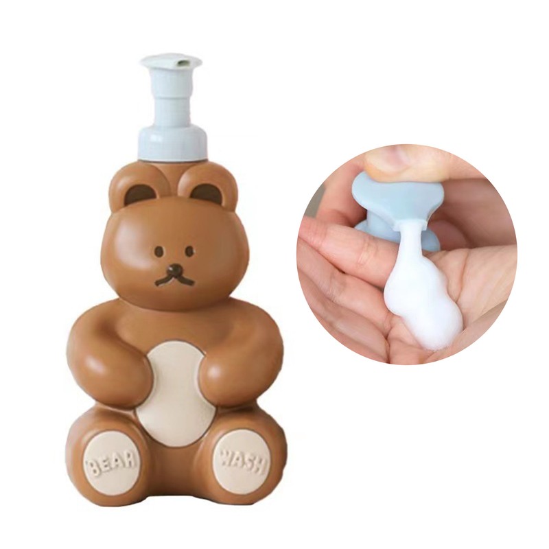Foam Pump Bottle Cute Bear Shape Large Capacity Foaming Soap