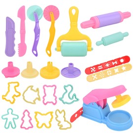 DxxD Play Dough Tools and Cutters for Kids, 22 Pcs Playdough Tools Sets, Clay Dough Accessories Molds, Plastic Accessories Clay Extruders Rollers Molds, Educational Toy Gift Set for Toddlers Girls Boy