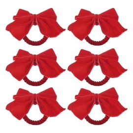KALLORY 6 Anillos para Servilletas De Tela con Moño Decorativos para Mesa De Comedor Servilleteros con Lazo para Bodas Banquetes Y Reuniones Familiares