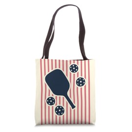 Pickleball Paddleball Stripes Retro Tote Bag
