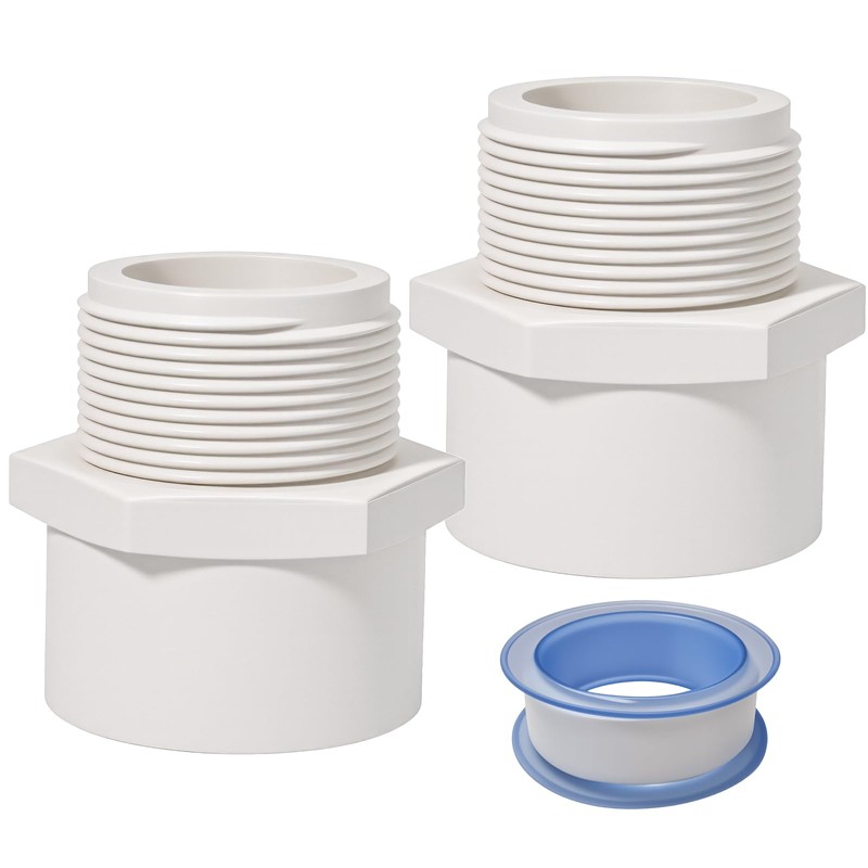 1.5 Inch Male Thread PVC Fittings White 2-Way PVC Pipe