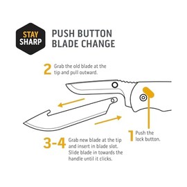 OUTDOOR EDGE 3.5" Drop-Point Blades - 12 Pack of Stianless Steel Drop-Point Blades, Japanese 420J2 Stainless Steel, Ultra-Sharp & Durable