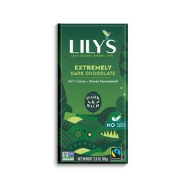 Extremely Dark chocolate Bar by Lily's | Stevia Sweetened, No Added Sugar, Low-Carb, Keto Friendly | 85% Cocoa | Fair Trade, Gluten-Free & Non-GMO | 4 Pack