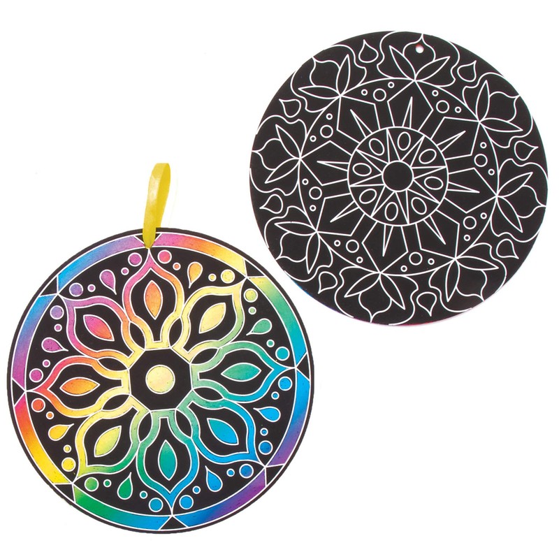 Baker Ross AW985 Rangoli Scratch Decorations, Arts and Crafts for