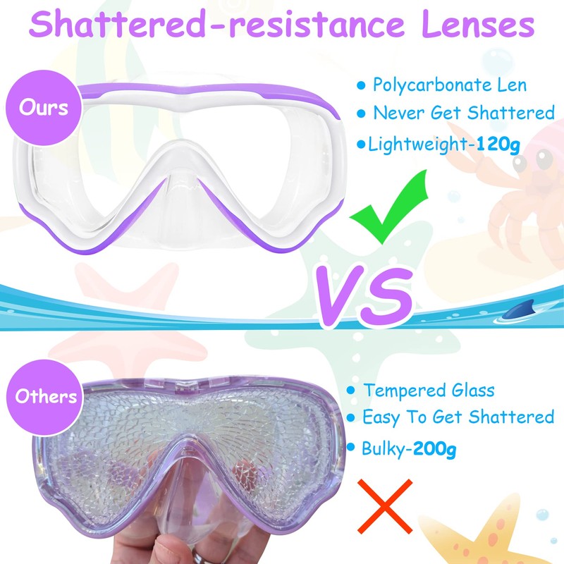 Vvinca Children's diving goggles with fabric strap