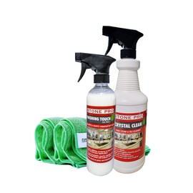 Stone Pro Marble and Granite Cleaning Kit – Premium Cleaning & Polishing Solution with Crystal Clean, Finishing Touch, & Cleanning Towels