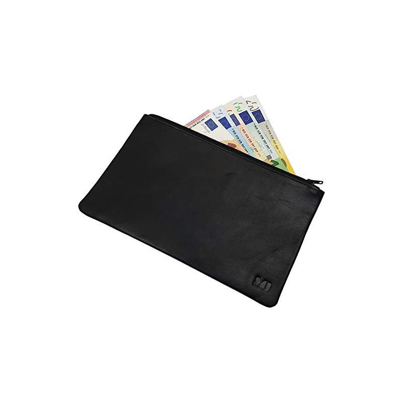 myledershop MJ-Design-Germany Genuine Leather Bank Bag with 1 Zip Compartment