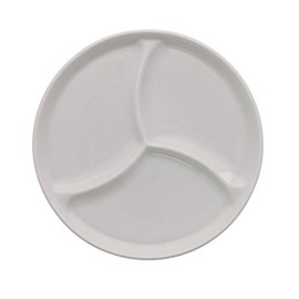 Tableware East 3 Divided Snack Plate, 6.9 inches (17.5 cm), White