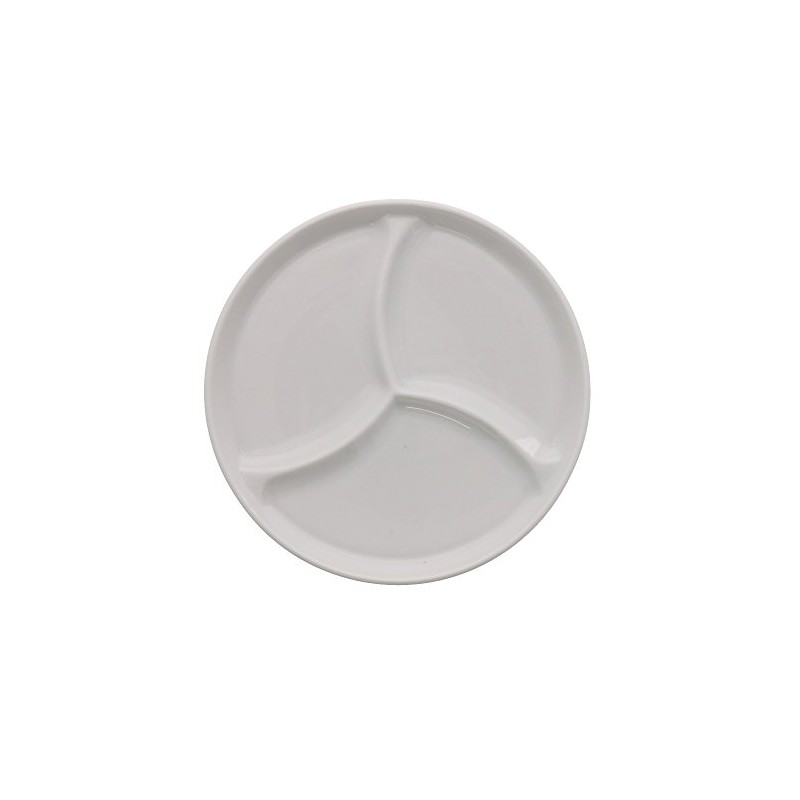 Tableware East 3 Divided Snack Plate, 6.9 inches (17.5 cm),