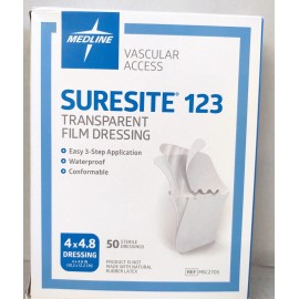 Medline MSC2705 SureSite 123 Transparent Dressing 4”x 4.8”  (BOX/50)