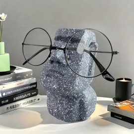 Resin Stone Statue Eyeglass & Pen Holder- Multiuse Home & Garden Decor AccentColor: Gray, Size: One Size