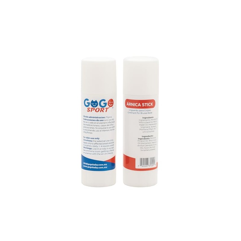 GOGO Sport Arnica Stick, Blsamo para Golpes y Moretones, Pack