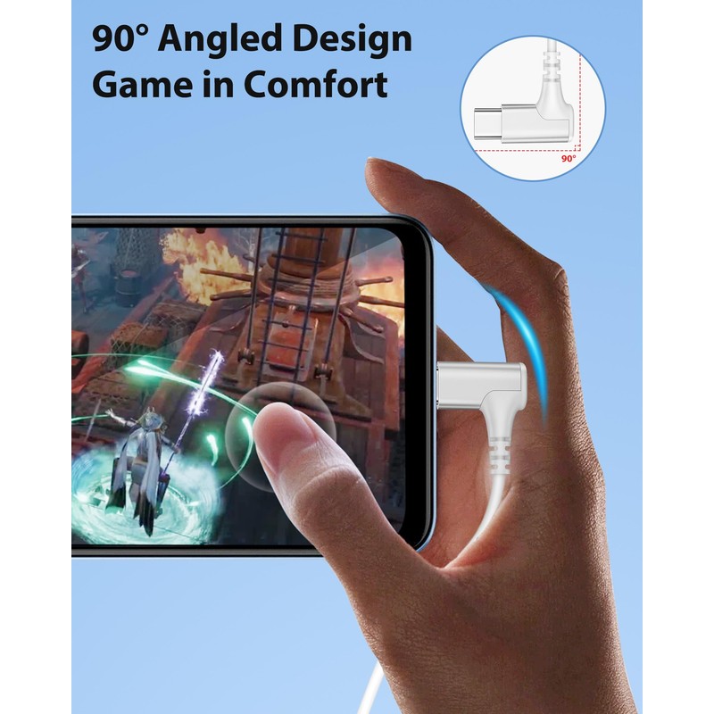iMangoo 90° Angled Wired Earbuds USB C Headphones for Apple