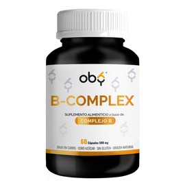 Oby Complejo B | Complejo B completo con Vitamina B12 y Vitaminas del Complejo B | 60 cápsulas de 500mg