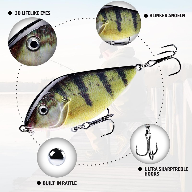 TABKSOLA Wobbler, This swimming bait combines the functions of crankbait