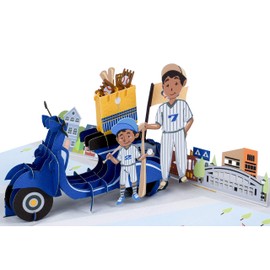 Paper Love Baseball Pop Up Card, 3D Popup Greeting Cards, For Fathers Day, Graduation, Summer, Birthday, Mothers Day, Any Occasion