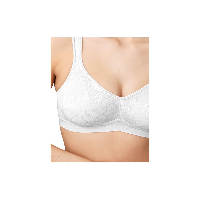 Wonderbra womens Women's Wireless With Wide Underbust Wonderband Bras, White,