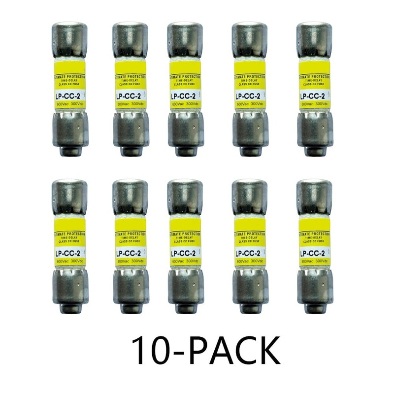 10-Pack New LP-CC-2 LP-CC-2A LP-CC 2A 600Vac Time Delay Fuse