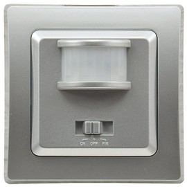 Delphi Flush-Mounted Motion Sensor 160 °, Suitable for LED, 250 V, 3-Wire, 400 W, Includes Frame, Silver