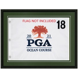 PGA - US OPEN SPECIAL; 19X25 Compact Black Golf Flag Frame, Moulding blk-001, Green Mats (float mount; perfect for 14X20 PGA, US Open, Ryder Cup golf flag; flag not incl)
