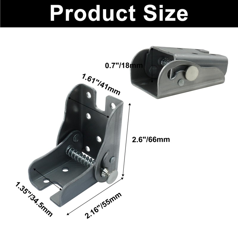 BokWin 2pcs 90 Degree Hinges Heavy Duty, Silver Self Locking