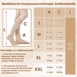 20-30 mmHg Compression Stockings for Women and Men, Medical Compression Stockings, Class 2, Open Pointed Support Stockings, Compression Socks, Thrombosis Stockings for Flight Pregnancy Travel Varicose