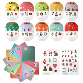 20 Pack Small Size Merry Christmas Cards with Colorful Envelopes, 3.1 X 4.3 Inch, Cute Funny Animals Cat Dog Snow Xmas Cartoon Winter Holiday Style Greeting Cards 2X10 Animals