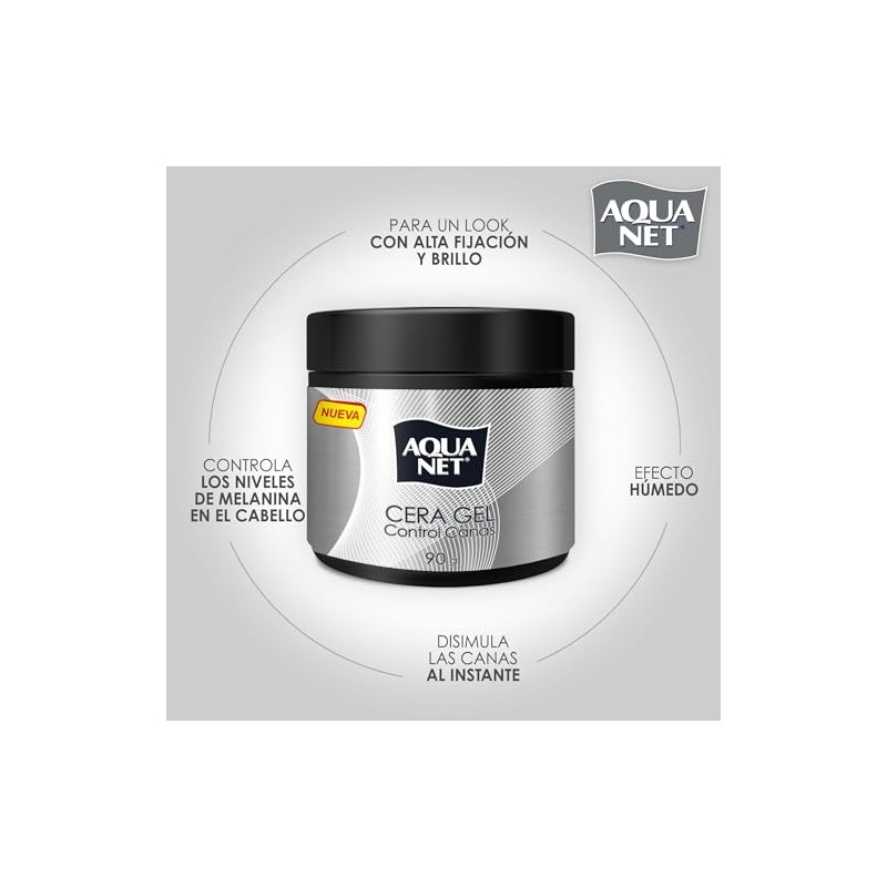 Aqua Net® Cera Gel para cabello Control Canas, fórmula con