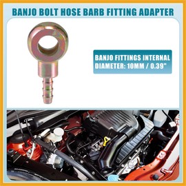 Partuto Universal Banjo Bolt 10mm ID Banjo Bolt Hose Barb Fitting Adapter Replacement for Motorcycle Car Metal Bronze Tone Replacement