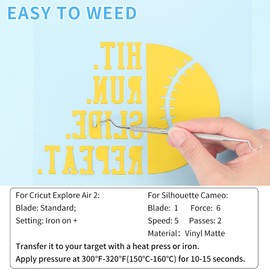 Lya Vinyl Heat Transfer Vinyl, 12" x 6FT(30.5cm x 183cm) Yellow Iron on Vinyl for Cricut, Silhouette Cameo, HTV Vinyl for Cloths, Hats, Fabric(Yellow)