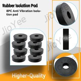 Rubber Isolation Pad Anti Vibration Isolation pad Rubber Isolator Washer 1.5 Inch OD 0.5 Inch ID 0.4 Inch Thick Vibration Mechanical Vibration Damping Pad Rubber Isolator Washer (8 Pack)