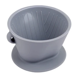 Segarty Silicone Coffee Dripper, Gray Single Cup Pour Over Coffee Maker with Storage Pouch, Size NO.2 Reusable Cone Drip Filter Holder Slow Brewer with 3 Holes for Travel, Camping, Backpacking