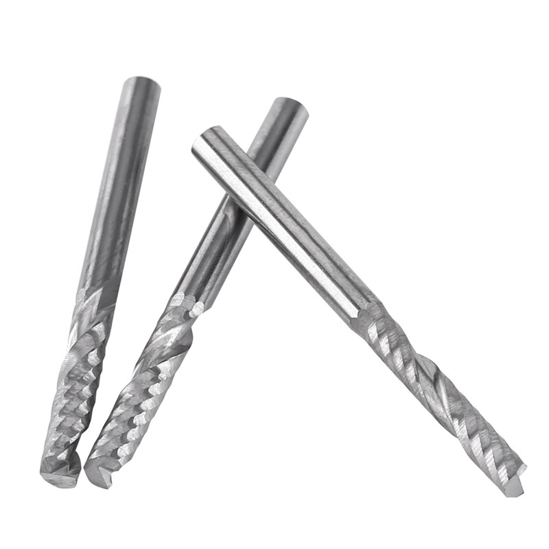 10pcs Tungsten Carbide Spiral End Mills Single Flute Milling Cutter