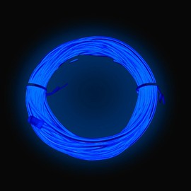 El Wire,Electroluminiscencia de flash de luz de neón azul de 5 m, utilizado para diseño de bricolaje, varias decoraciones de fiestas navideñas (5 m, 1 unidad-azul)