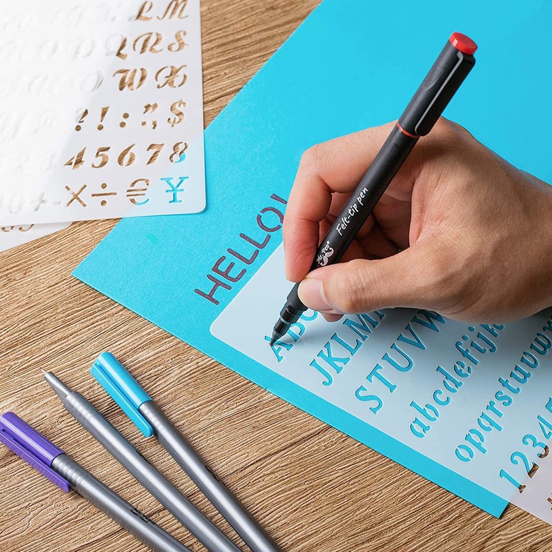 EUSTACE Alphabet Numbers Stencil Sheet Template Set of 12