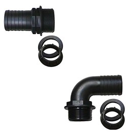 Hosetail Elbow 3/4" BSP Male to 25mm Backnut & Washer