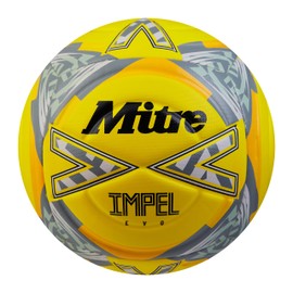 Mitre Impel Evo Football | Durable Training Ball | Hyperseam Technology, Fluo Yellow/Black/Circular Grey, 4