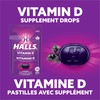 HALLS Vitamin D Elderberry Flavour Supplement Drop Lozenges, Throat Lozenges,