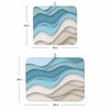 Abstract Teal Brown Ocean Water Ripple Wave Dish Drying Mats