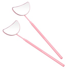 jojofuny 2pcs Handheld Eyelash Extension Mirrors Half-Moon Design for Professional Salon and Home Use Anti-Fog Lens for Viewing Essential Lash Extension Supplies