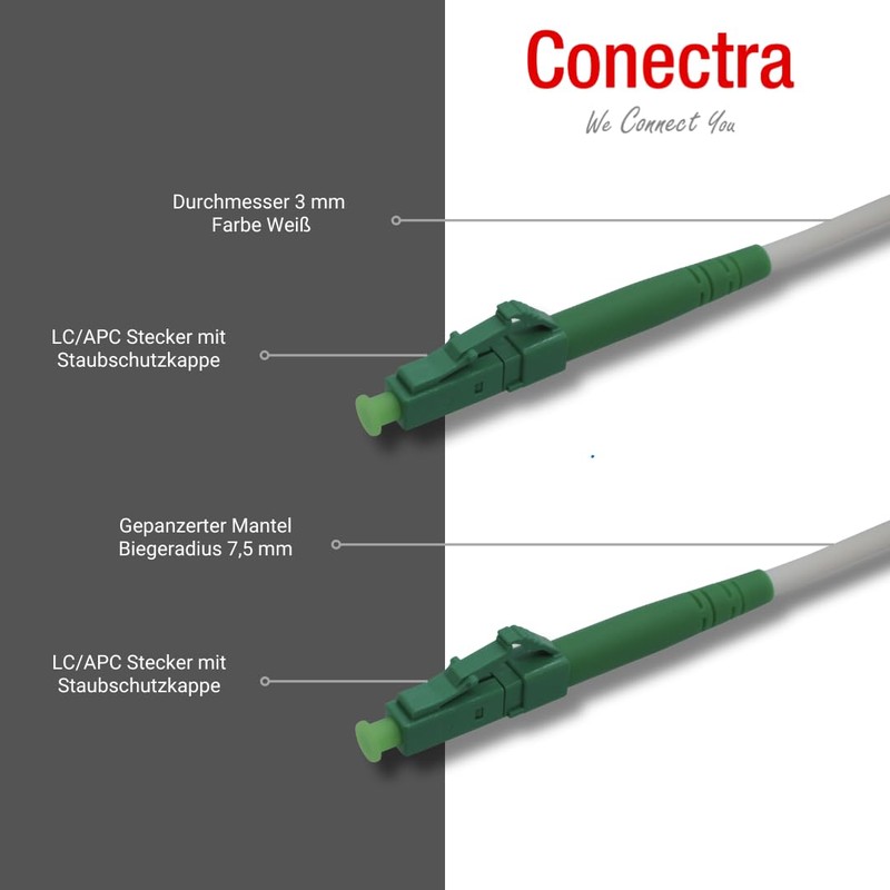 Conectra® - Fibre Optic Cable Armoured | OS2 | LC/APC