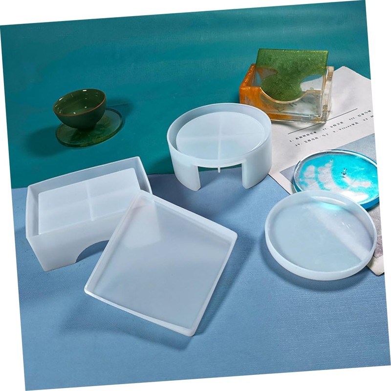 DOITOOL 1 Set DIY Coaster Mold Epoxy Resin Molds for