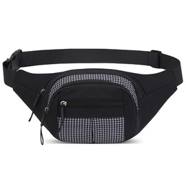 Waist Pack with Water Bottle Holder, Lightweight Fanny Pack Waist Bag with Adjustable Strap Belt for Hiking Running Walking Cycling Dog Outdoor Travel