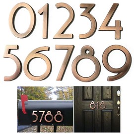 Diggoo 10 Pack Mailbox Numbers 0-9, 2 Inch High, Door Address Numbers Stickers for Apartment, House, Room, Office, Cars, Trucks, Bronze Plating Process Number Sign
