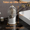 YOOLENS Makeup Brush Holder with Lid 360 Rotating Clear Dustproof