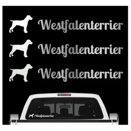 siviwonder Westfalterrier Sticker Set of 3 Dog Stickers Dog Motif Dog Foil Colour Silver Size 10 cm