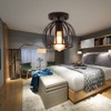 E27 Rustic Cage Chandelier Pendant Light Ceiling Lamp Shade for