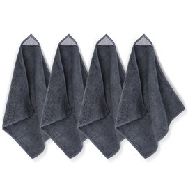 GoClimber 4 Pack Magnetic Microfiber Cleaning Cloth, Dry Erase Erasers Cleaner for Whiteboards, Blackboards, Chalkboards, Glassboards, Home, Office, School, Gray, 10'' x 9.25''